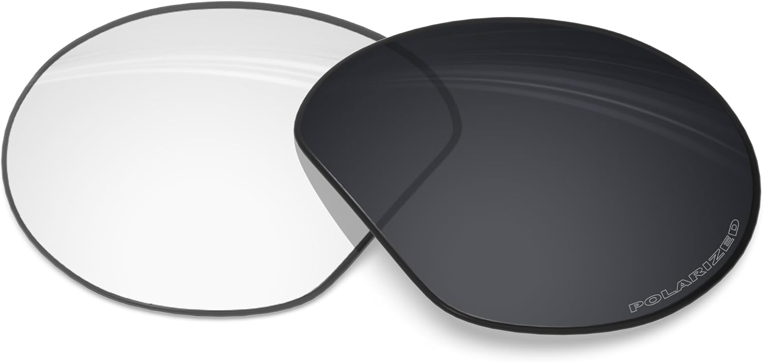BLAZERBUCK Anti-salt Replacement Lenses for Oakley Meta HSTN OW8002-51mm, Optimal Tint & Clear Vision - Clear to Black Photochromic