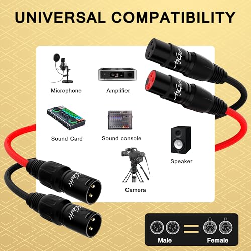 Câble serpent XLR 2 canaux 3m pour micro et mixeur studio