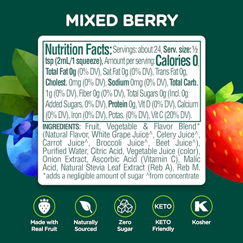 Stur Liquid Water Enhancer | Mixed Berry + Fruit & Veggie | Naturally Sweetened | High in Vitamin C & Antioxidants | Sugar Free | Zero Calories | Keto | Vegan | 5 Bottles, Makes 120 Drinks - Thumbnail 5