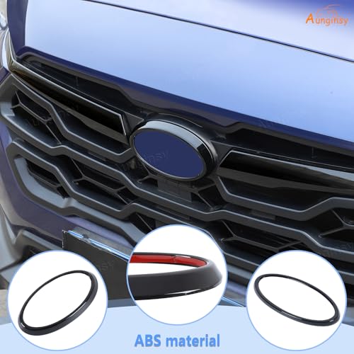 Image of Car Front Rear Emblems Ring Trim Cover Compatible with Subaru Crosstrek 2024 2025 Rear Trunk Tailgate Emblem Badge Logo Cover Front Hood Grille Circle Ring Center Logo Decorative Cover ABS Accessories