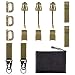 BOOSTEADY Kit of 13 Attachments for Molle Bag Tactical Backpack Vest Belt,D-Ring Grimlock Locking, Web Dominator Elastic Strings & Buckle,4" MOD Straps,Key Ring Holder in Zippered Pouch