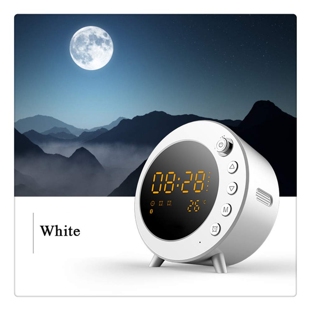 Reloj Despertador con Pantalla De Temperatura Función De Despertador Decoración del Hogar Altavoz Bluetooth Inalámbrico con Radio Led Reloj Digital, 5 cm