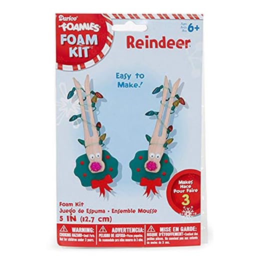 Darice Foamies Mini Group Activity Kit - Reindeer Clothespins - Makes 3