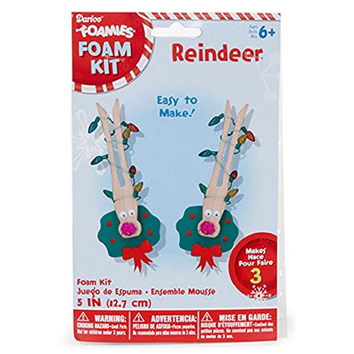Darice Foamies Mini Group Activity Kit - Reindeer Clothespins - Makes 3