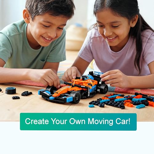 Image of Velocity X Racing Car Building Blocks Set - 225+ Pieces Toy Car Construction Kit for Kids 6+, Teens & Adults | Build 8 Unique Formula Race Cars | STEM Educational, Birthday Gift Toy