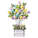 Lighted Easter Egg Floral Tree Centerpiece Decoration Tabletop
