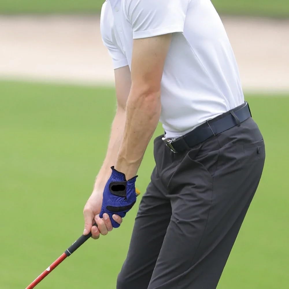 Guanto da golf Guanti da golf estivi 2 pezzi Tessuto in microfibra traspirante morbidi, traspiranti e resistenti per principianti(Blue Righe,24)