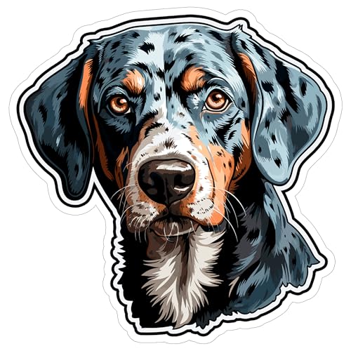 Catahoula Leopard Dog Sticker 4 Inch - Waterproof Animal Vinyl Decal for Laptop Water Bottle Car Tumbler - Durable Aesthetic Long-Lasting Stickers for Adults ID44990