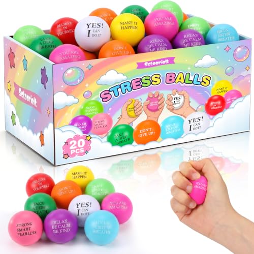 SCTOARIELT 20 Pack Stress Relief Balls Bulk Fidget Toys for Adults & Kids