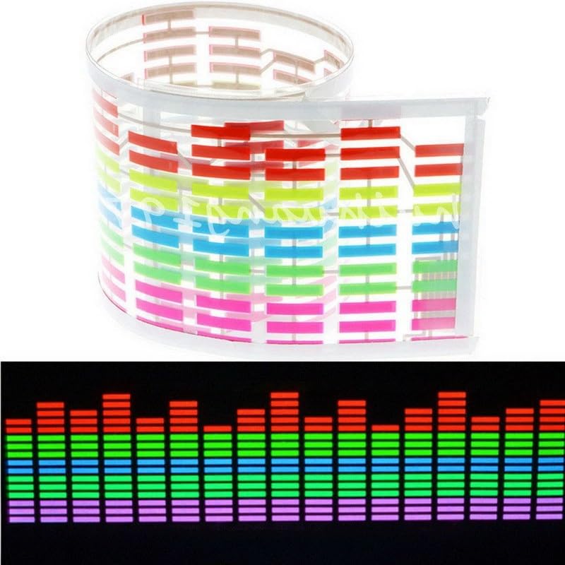 Sound Music Beat Activated Car Stickers Equalizer Glow LED Light Audio Voice Rhythm Lamp LED Flash Lights (Multicolor, 90 * 25cm)