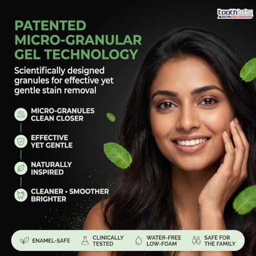 Image of Whitening Tooth Scrub, Gel Toothpaste for Teeth Stain Removal | Patented Micro-Granular Formula | Ideal for Smokers, Tobacco, Coffee & Tea Users | Deodorises Breath All Day | Cool Mint 100g