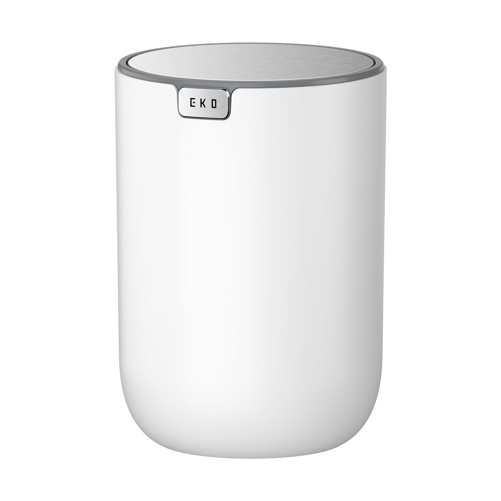 EKO Fandy Pattumiera da tavolo, mini pattumiera da scrivania da 1,5 l, con coperchio basculante, cestino rotondo da 1,5 litri, per ufficio, casa, bagno, camera da letto, auto (bianco)