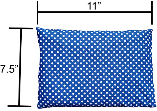 Microwavable Corn Filled Heating Pad And Cold Pack / Washable 100% Cotton Cover (7.5"Wx11"L, Polka Dot - Blue) #TOP2