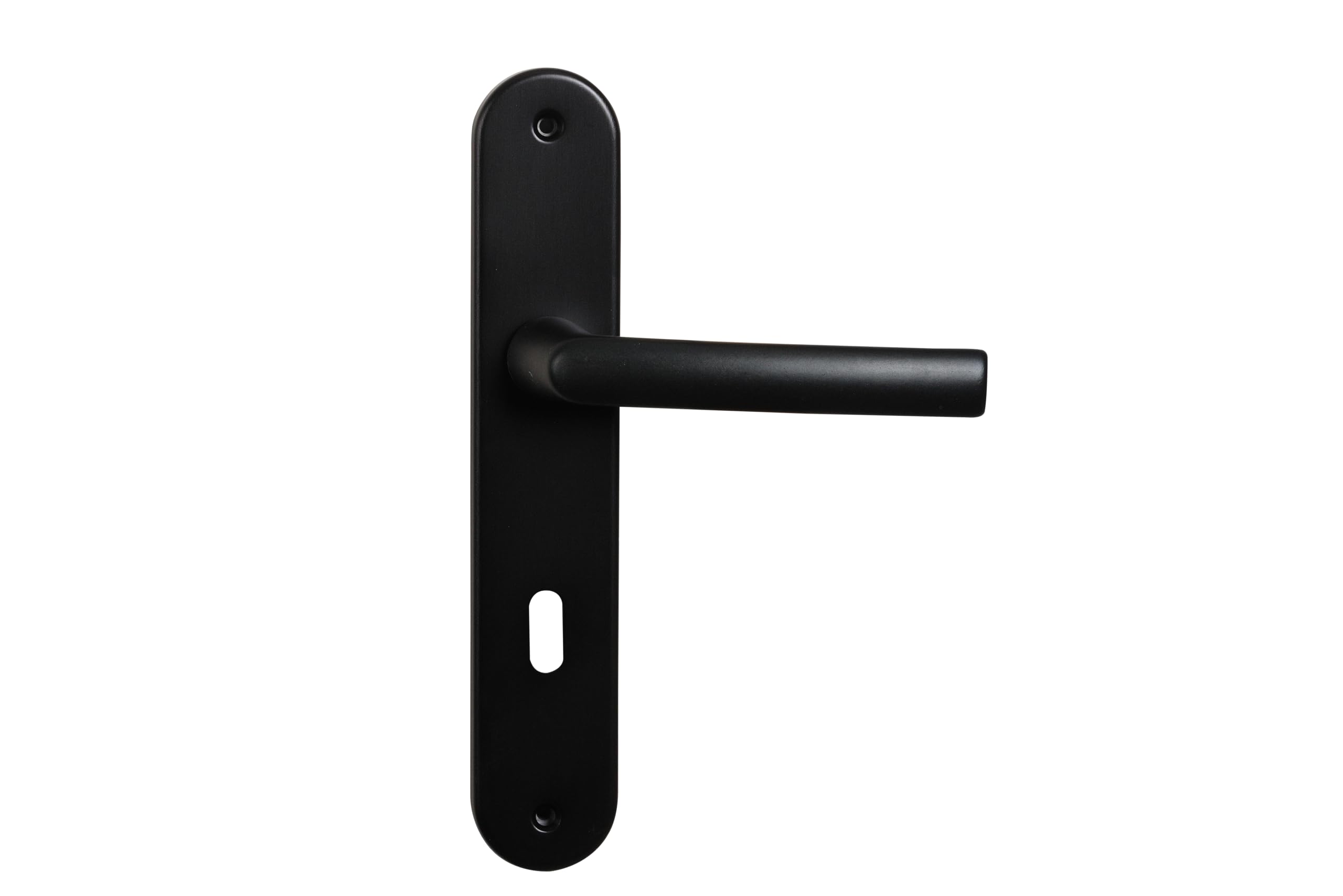 Bricard Paire de poignées de porte 7E8080 Osmose 2 Clé L-Noir Mat. Pour Porte Chambre, Porte Intérieure à Clé.