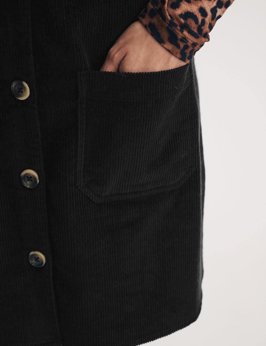 Women's Corduroy Overall Dress Button Down Sleeveless Fall Mini Pinafore Jumper Dress - Image 5