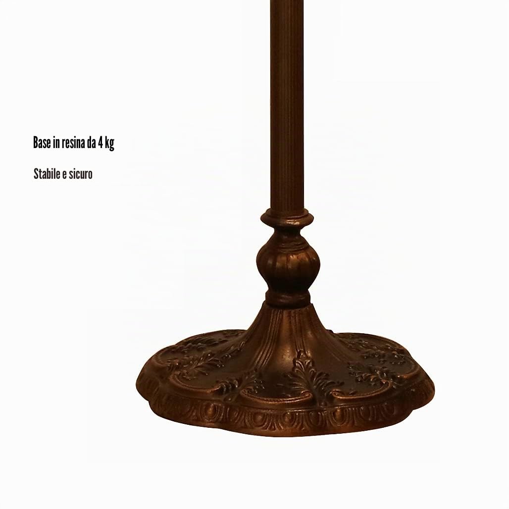 12W LED Lampada da Terra Soggiorno Dimmerabile,Tiffany Regolabile Vintage Lampada a Stelo,E27 Vetro Lampada da Lettura per Camera da Letto Studio Ristorante,con Telecomando,H165cm,c