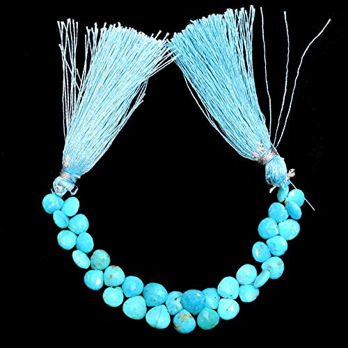 Turquoise naturelle d'Arizona en perles de coeur facettées pour créer un cadeau unique