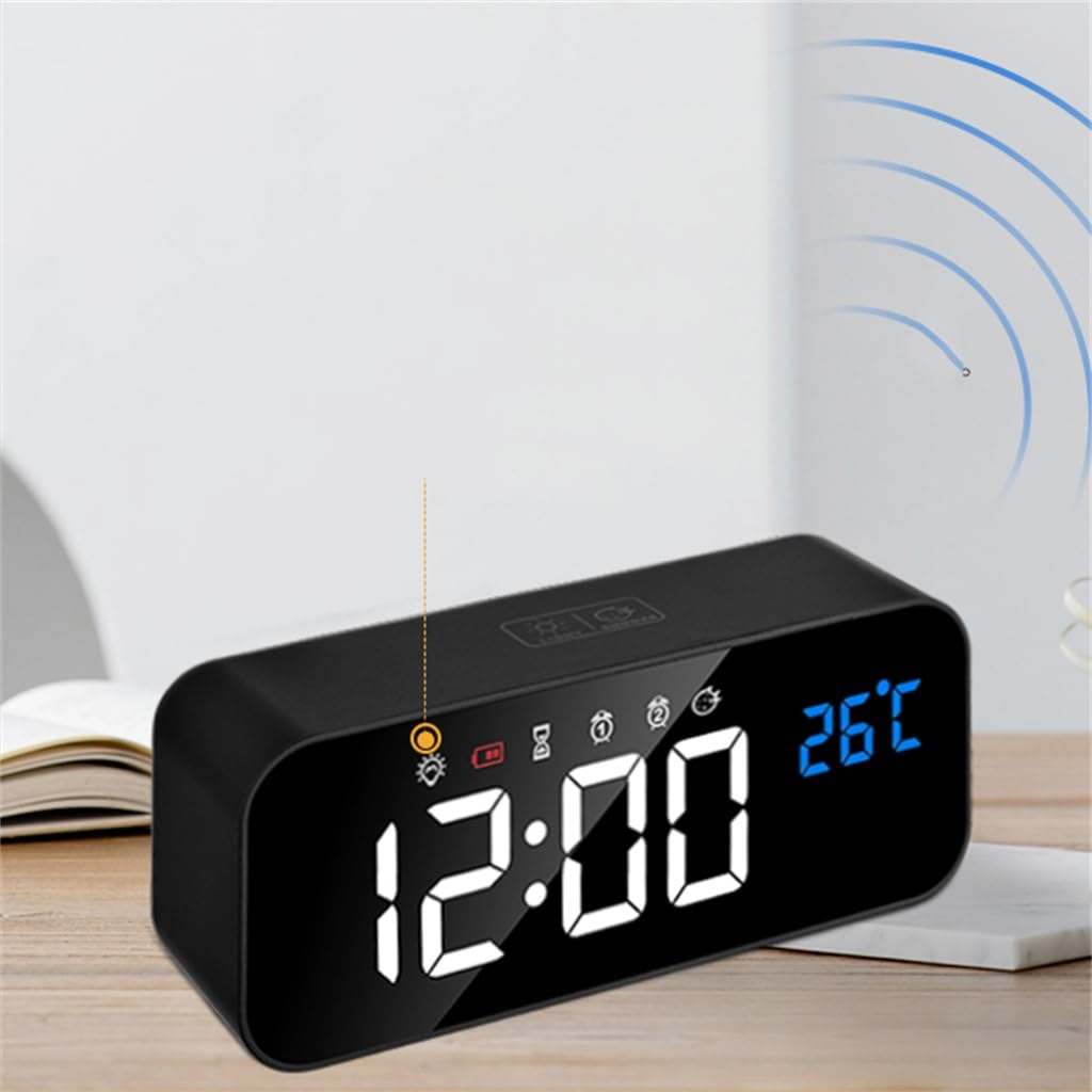 Reloj Despertador Musical Multifuncional Que Brilla en la Oscuridad, silencioso, Digital, de Escritorio
