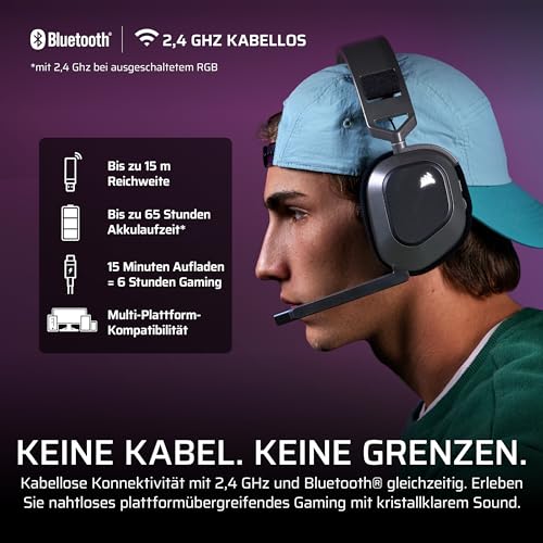 Corsair HS80 MAX Wireless Xbox-Gaming-Headset Mit Bluetooth – Stahlgrau – Ansicht 3