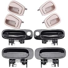 Heavy Duty Corolla/Prizm Interior & Exterior Door Handles Set Compatible with 1998-2002 Chevy Prizm, 1998-2002 Corolla, Replace Inside & Outside Door Handles, Pack of 8, 69210-02040