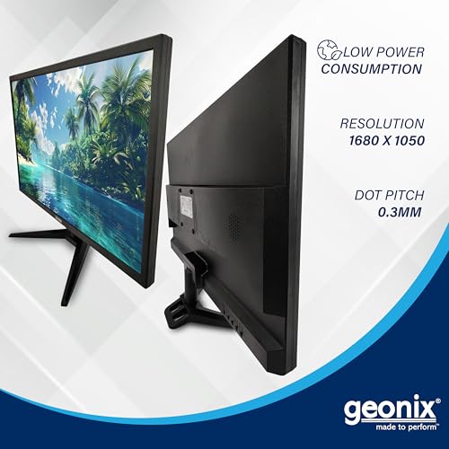 Image of GEONIX 22 Inch PC Monitor | Full HD 1680 x 1050 Pixels | Display Output VGA & HDMI | with LED Back Light Technology |3 Years Warranty