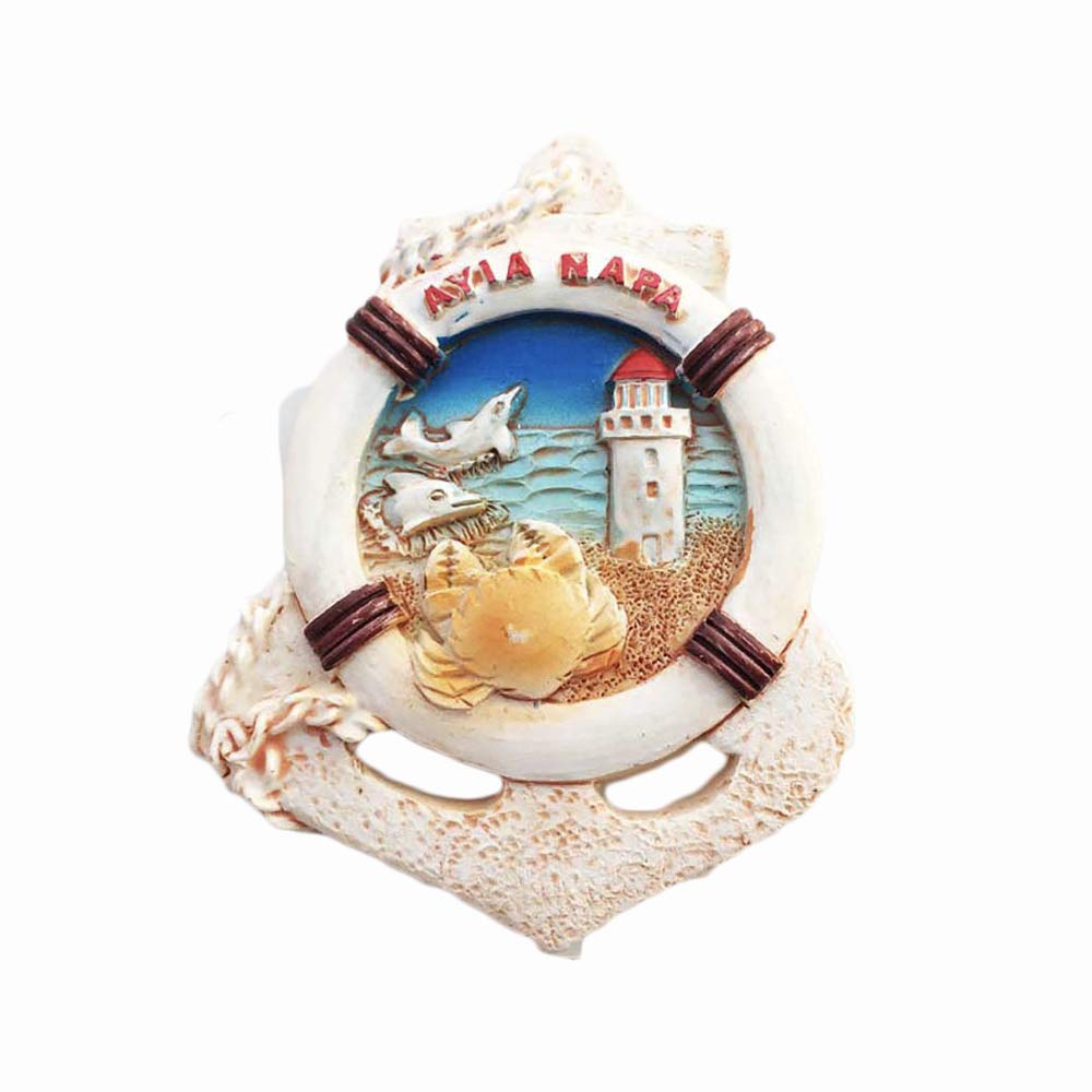 Ayia Napa Cyprus 3D Anchor Souvenir Fridge Magnet Gift,Handmade Home & Kitchen Decoration Cyprus Refrigerator Magnet Collection