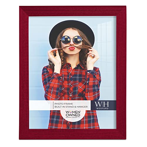 Renditions Gallery 8X10 Inch Picture Frame Modern Style Wood Pattern And High Definition Glass Ready For Wall And Tabletop Photo Display, Red Frame #TOP1