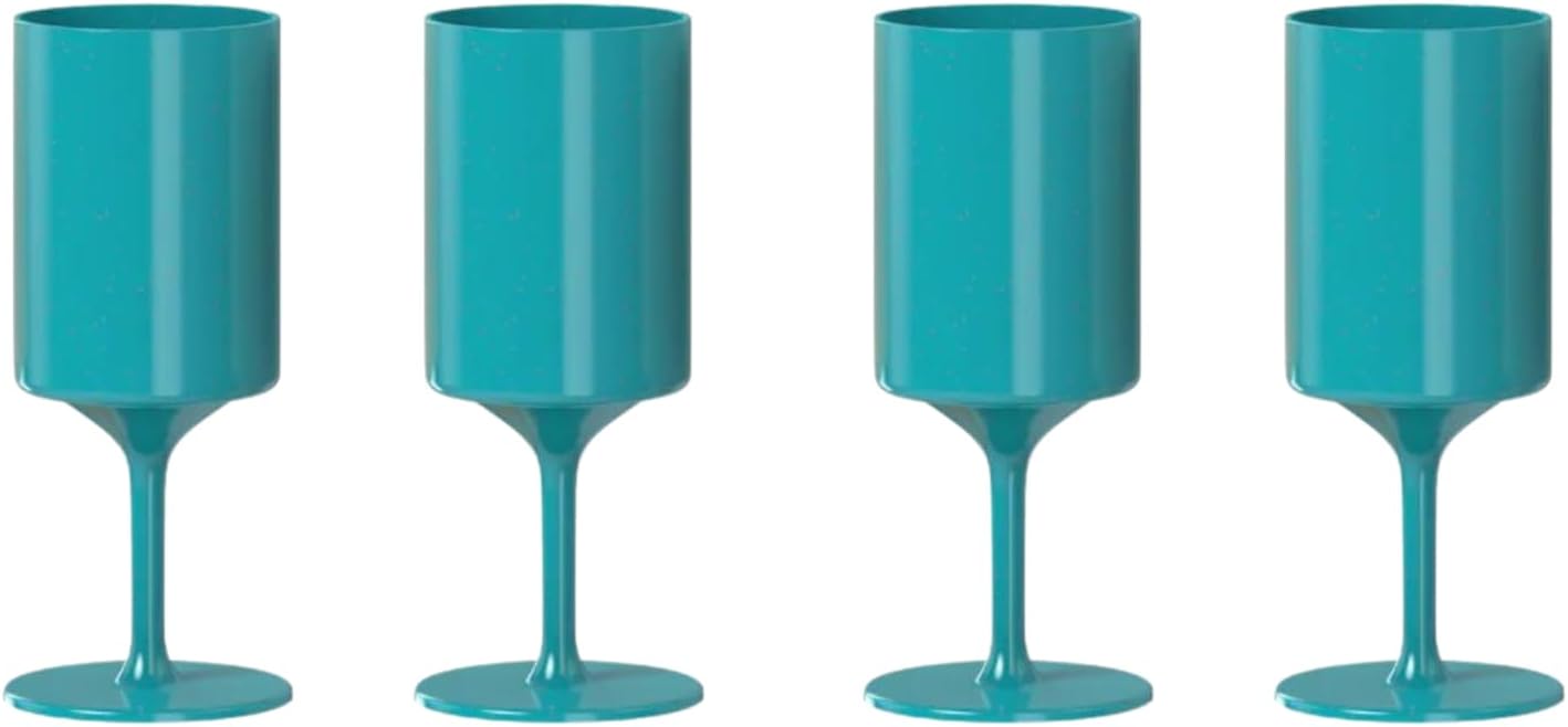Knork Eco 4 Piece Party Cup, Outdoor Wine Stem, Coral