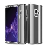 Galaxy S9 Case Galaxy S9 Plus Case 3 in 1 Full Body Plating Mirror Ultra Thin Skin Protective Cover for Samsung Galaxy S9/S9 Plus (Galaxy S9, Silver)
