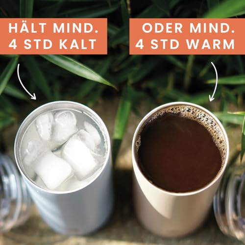 Groenenberg Thermobecher 440 ml | Kaffeebecher to go 100% Auslaufsicher | Hält mind. 4 h warm | Coffee to go Becher aus recyceltem Edelstahl – Ansicht 4