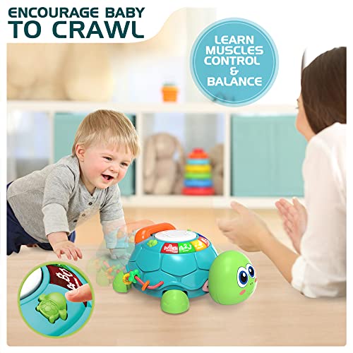 Baby Toys 6 To 12 Months, Musical Turtle Crawling Baby Toys For 12-18 Months, Early Learning Educational Toy With Light & Sound, Birthday Toy For Infant Toddler Boy Girl 7 8 9 10 11 Month 1-2 Year Old #TOP2