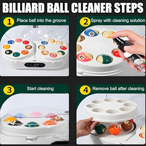 Máquina para limpiar bolas de billar en casa: pulido rápido y ciclo automático para tu salón 7