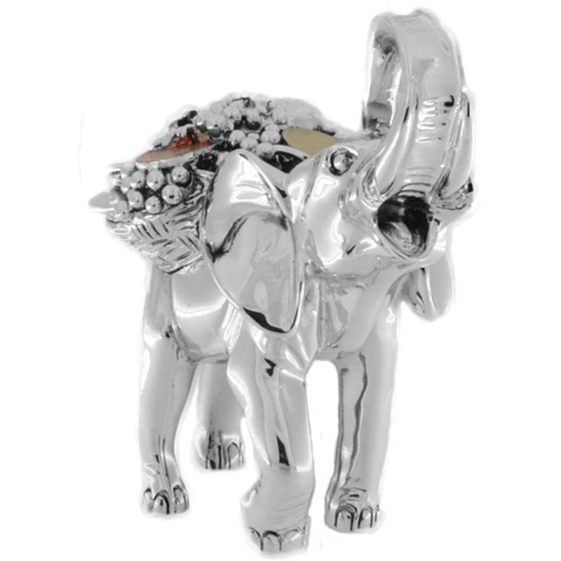 Generico Statua LEO080203FE Elefante Portafortuna con Cesto di Frutta e Monete