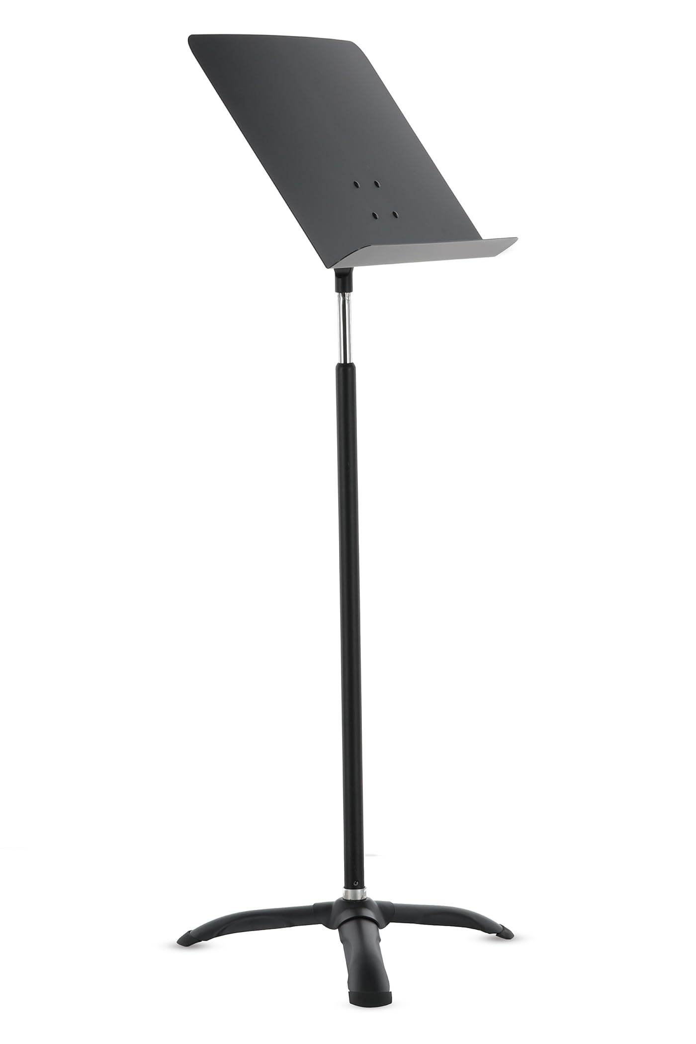 GEWA Pupitre d'orchestre - Métal - Plateau plein - Socle en métal plein stable - Réglage en hauteur par mécanisme à ressort - Extension chromée - Hauteur 105-160 cm - Poids 4,6 kg - noir