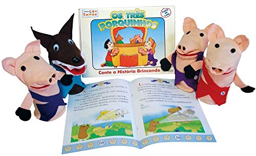 Fantoche + Livro Os Tres Porquinhos