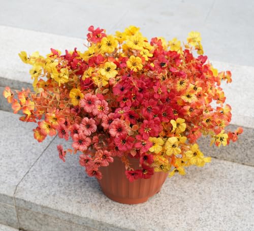 UJROQI Artificial Violet Mums Flowers for Autumn Outdoor Decor, 12-Stem Multi Pack Faux Fall Flowers for Front Porch, Patio, Garden & Large Planters, Fade Resistant Silk Fake Flowers - image 3
