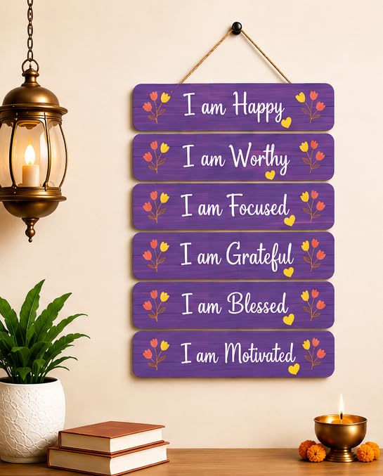 Image of Motivational Quote Wall Hanging for Home Decor | What You Think You Become, What You Feel You Attract, What You Imagine You Create MDF Wooden Wall Art | Office, Living Room & Meditation Decor (WH-36)