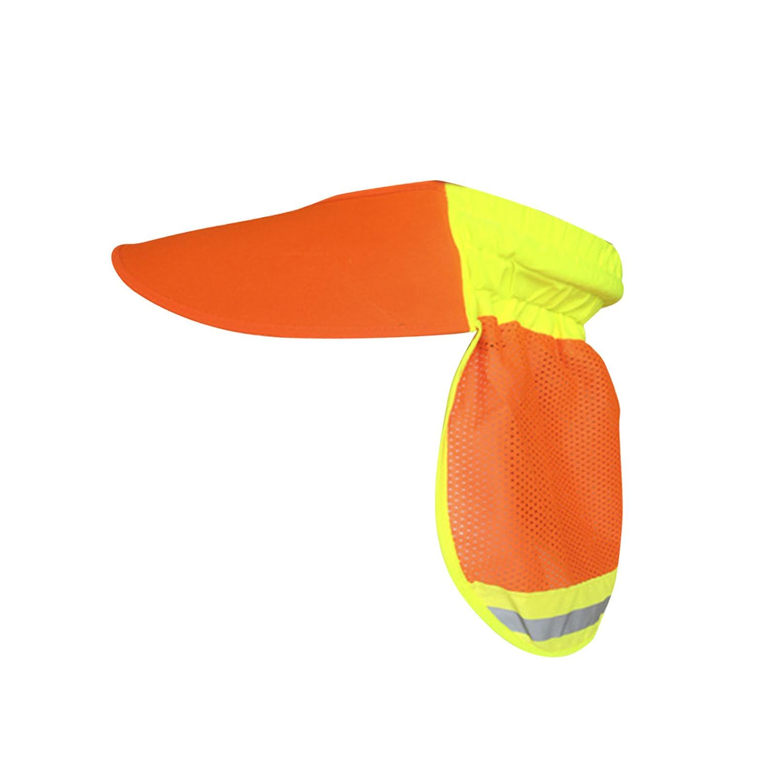 LICHTS Hard Hat Sun Shade Breathable Wide Brim with Reflective Strip Hard Hat Visor Orange