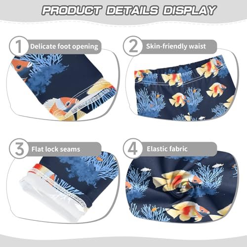 ALAZA Girls' Leggings Children's Yoga Pants Skinny Printed Dance Fish Coral Comfortable 4T2