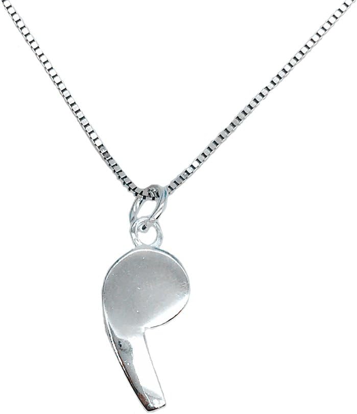 Helen de Lete Lovely Whistle Shape Sterling Silver Necklace for both Men and Women(Not A Real Whistle)
