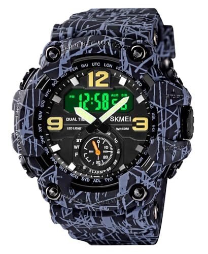 Gosasa Reloj deportivo militar S-Shock de cara grande para hombre, resistente al agua, retroiluminación, alarma, cronómetro, reloj de pulsera resistente para entrenamiento, senderismo y aventura, A Gosasa Reloj deportivo militar S-Shock de cara grande para hombre, resistente al agua, retroiluminación, alarma, cronómetro, reloj de pulsera resistente para entrenamiento, senderismo y aventura, A