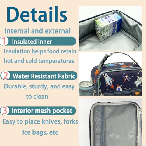 Kulle Lancheira infantil, lancheira isolada para meninos e meninas, bolsa macia resistente e lanchei