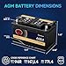 AGM Battery BCI Group 94R Car Battery-12V 80AH H7 Size 94R Automotive Battery, 12V Start-Stop AGM Car Batteries, Deep Cycle, 800CCA, 155RC, Dimensions 12.4
