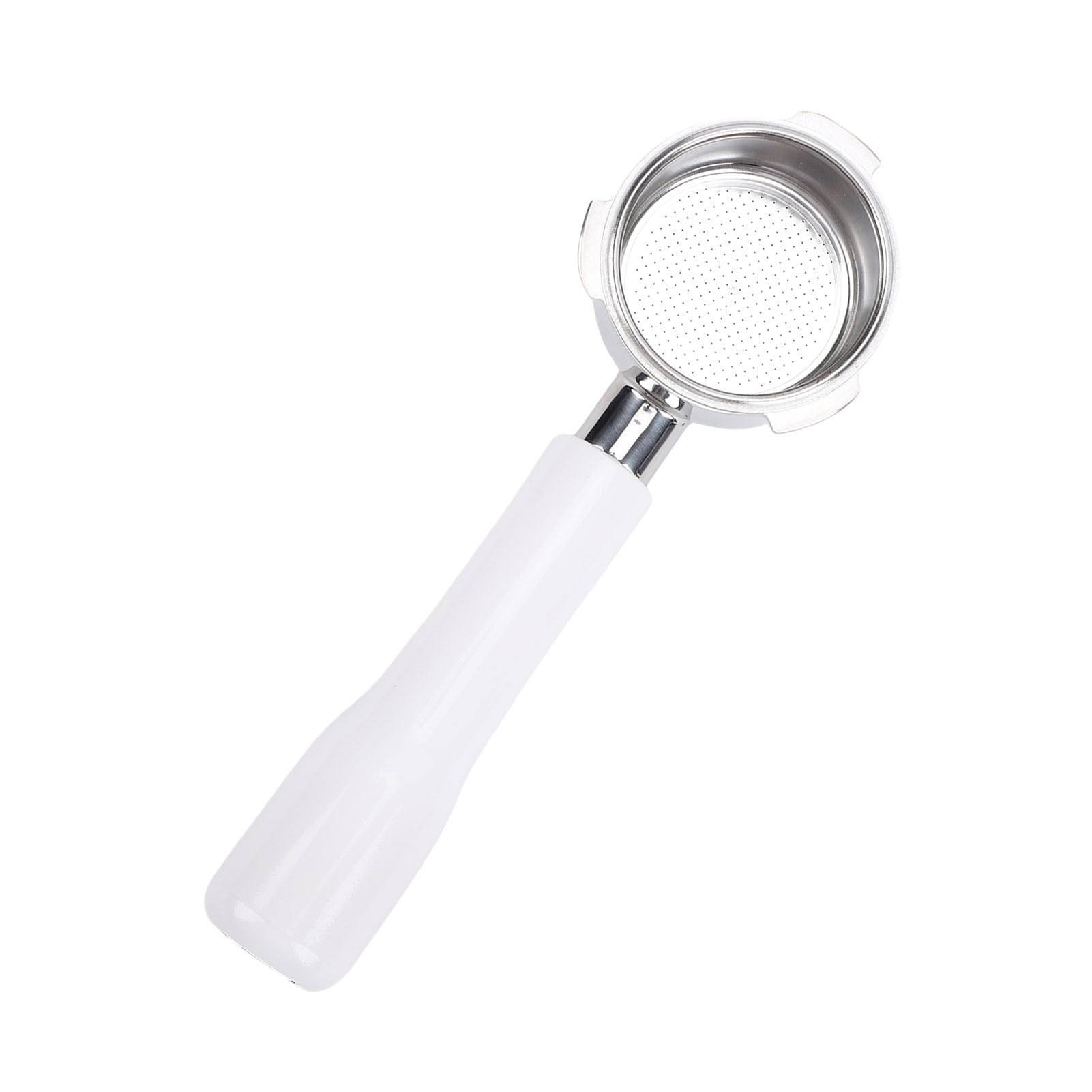 Aramox Portafiltro de café, Portafiltro sin Fondo con Agarre Ergonómico de Acero Inoxidable con 3 Boquillas para Baristas Domésticos y Máquinas de café Expreso (WHITE)