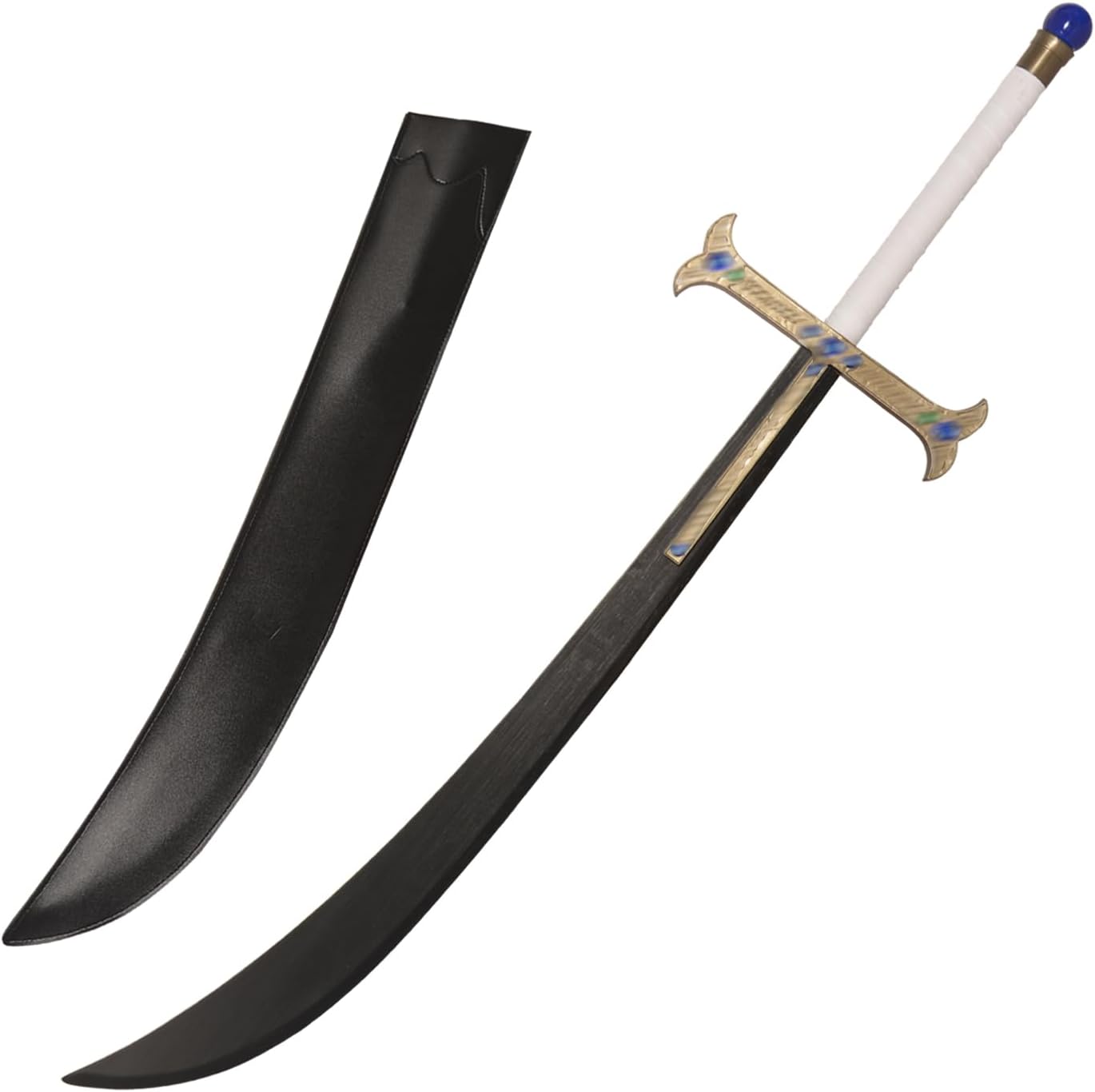 45" Anime Plastic Sword with Leather Sheath,for Cosplay,Display,Collection