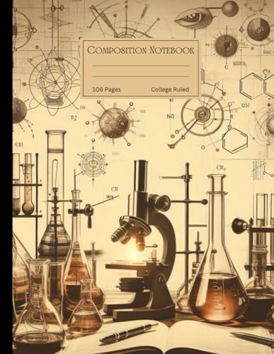 Composition Notebook College Ruled: Vintage Chemistry Aesthetic Science Journal for School, College, Office Work