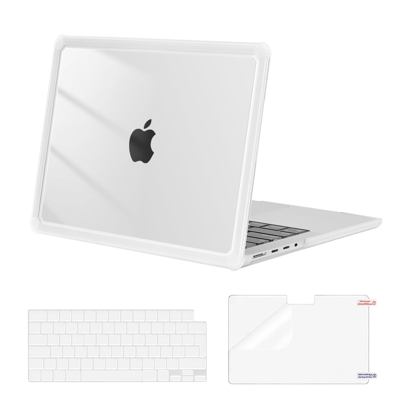MOSISO Custodia Compatibile con MacBook Pro 14 Cover 2025 2024-2021 M5 A3434 M4 A3112 A3185 A3401 M3 A2918 A2992 M2 A2779 M1 A2442, Case Anti-Crepa Pesante TPU&Copritastiera&Pellicola, Trasparente