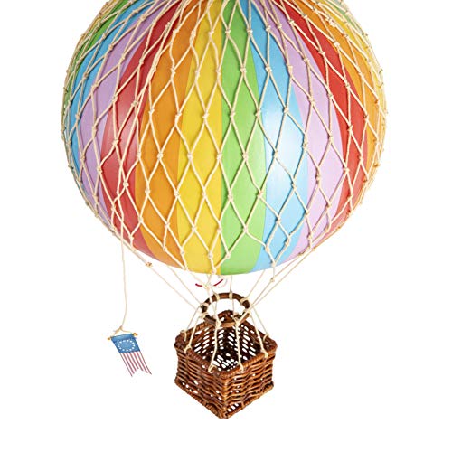 Authentic Models, Travels Light Air Balloon, Hanging Home Decor - 11.80 Inch Height, Historic Hot Air Balloon Model For Home Decor, Detailed Vintage Decorations To Hang From Ceiling - Rainbow #TOP2