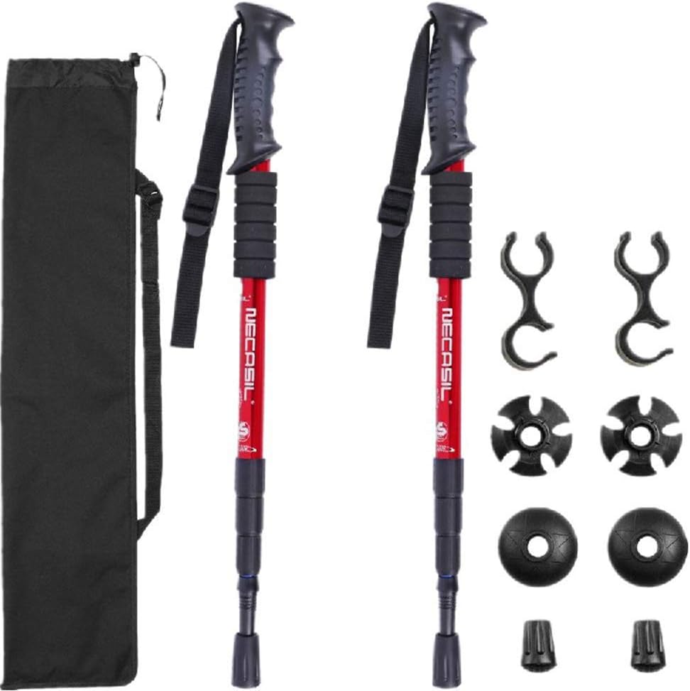 Trekking Poles - 2 Pack with Antishock and Quick Lock System, Telescopic, Collapsible, Ultralight for Hiking, Camping, Mountaining, Backpacking, Walking (C)
