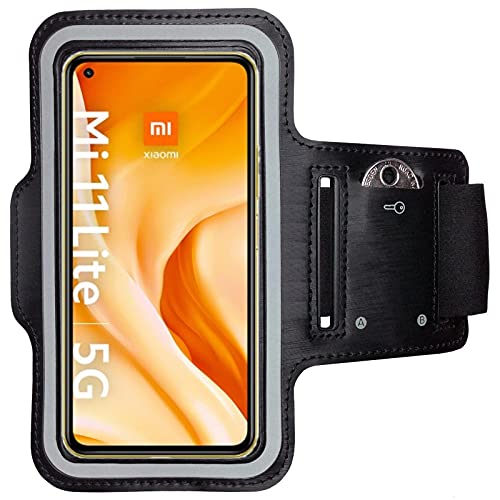 CoverKingz Sportarmband för Xiaomi Mi 11 Lite 5G/NE - smartphone-armband, sporttillbehör med ficka för Mi 11 Lite 5G/NE nycklar - sporttillbehör, mobiltelefonarmband